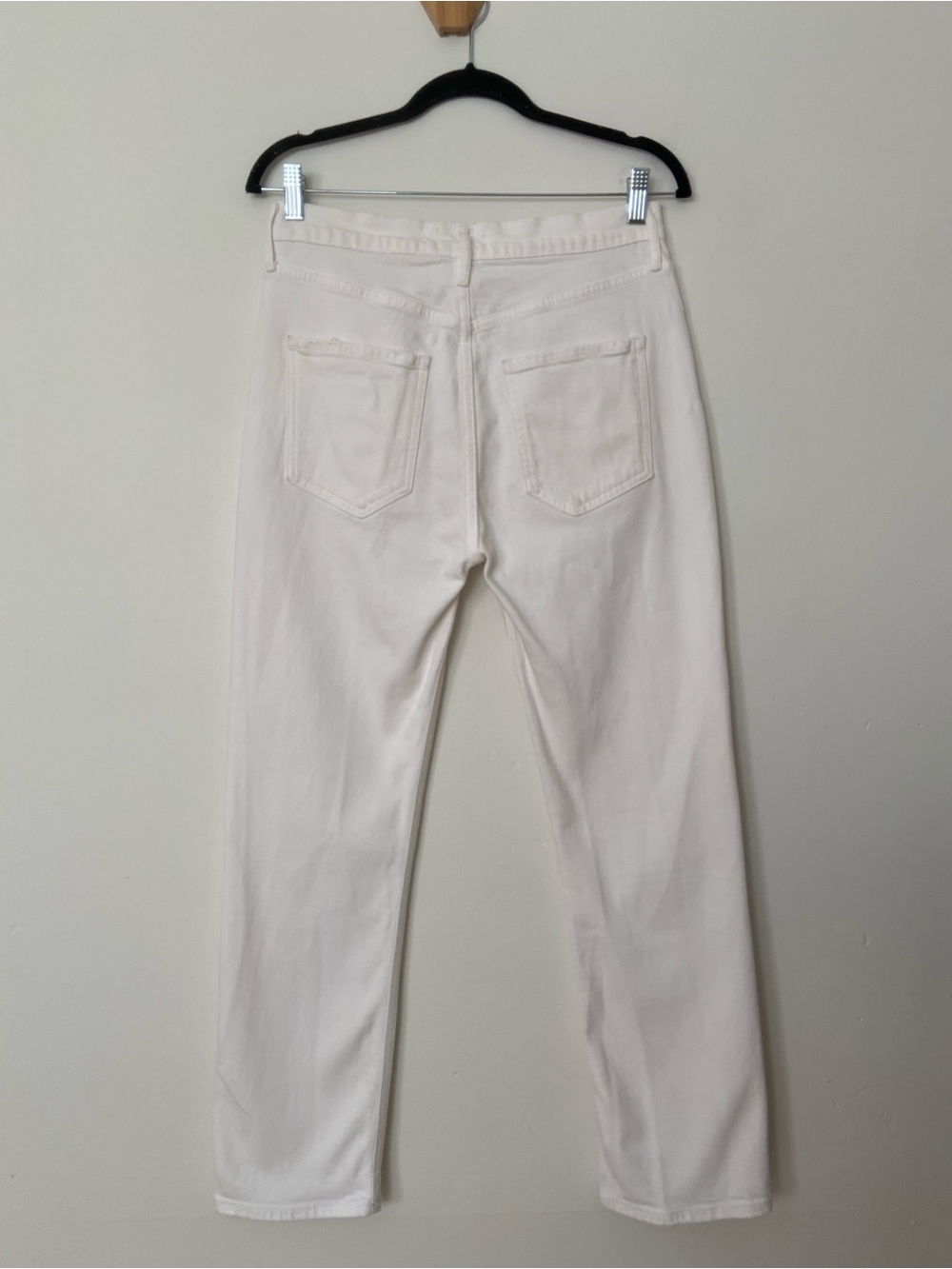 Agolde Riley Crop High Rise Straight Jeans in Sour Cream White size 28 - Picture 11 of 11